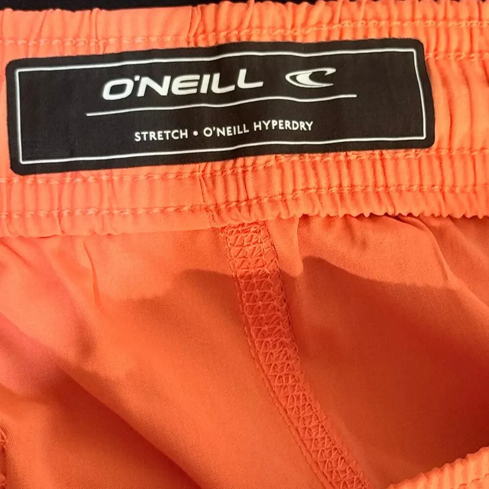 O'Neill Hyperdry Orange Above the Knee Board Shorts, Men's Size M